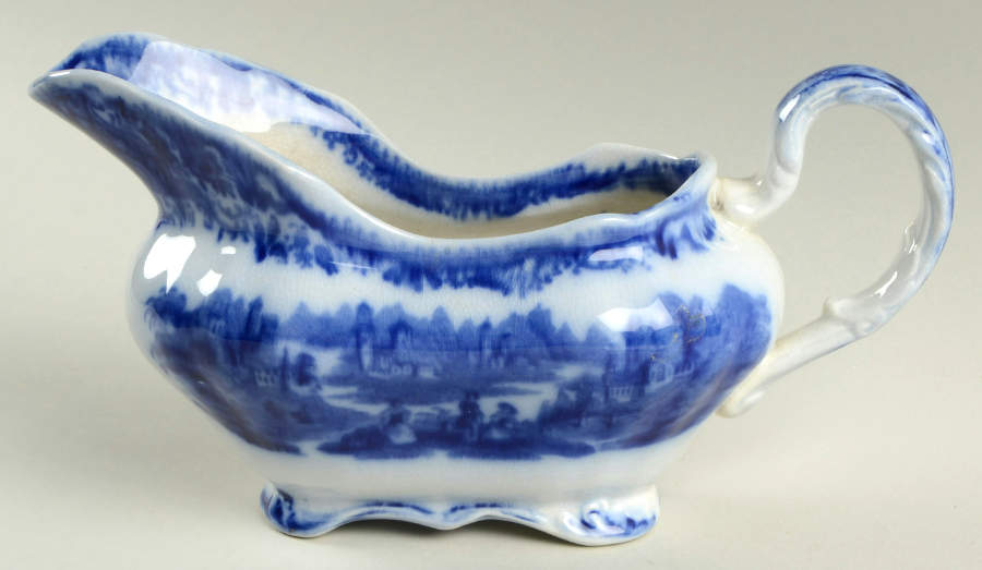Non Pareil (Flow Blue) Gravy Boat by Burgess & Leigh-1