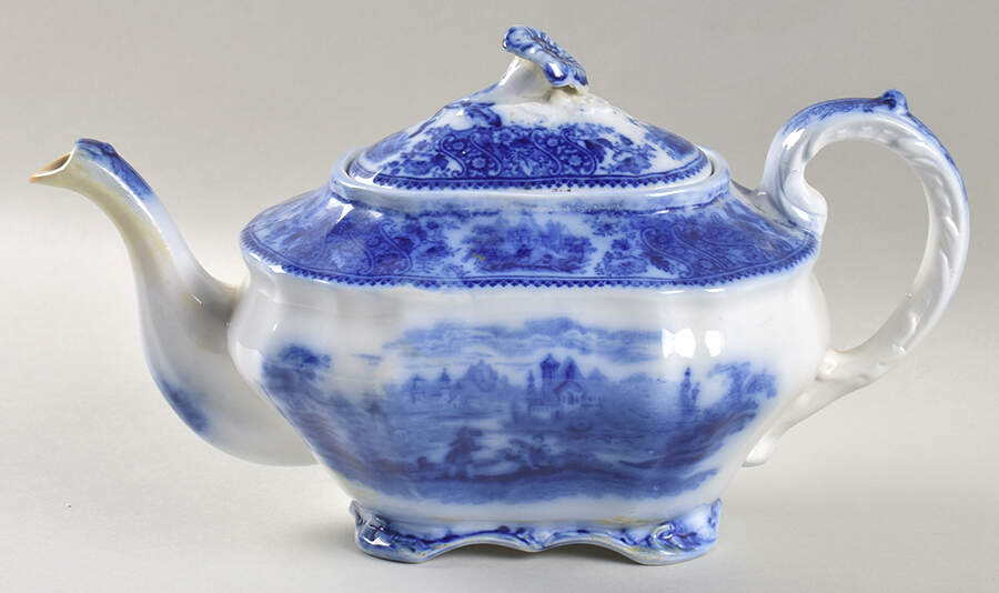Non Pareil (Flow Blue) Teapot & Lid by Burgess & Leigh-1