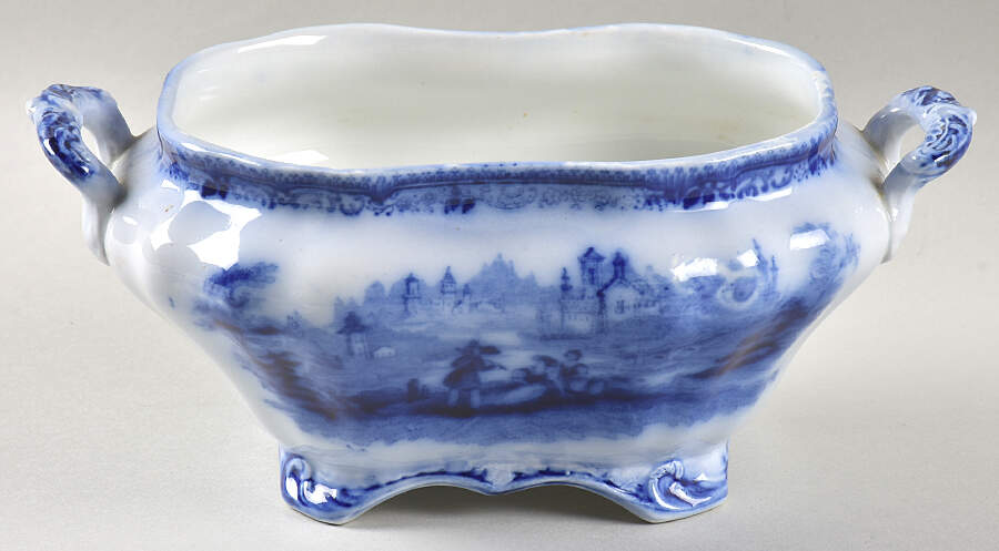 Non Pareil (Flow Blue) Sauce Boat No Lid by Burgess & Leigh-1