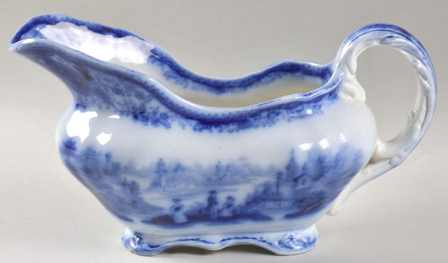Non Pareil (Flow Blue) Gravy Boat by Burgess & Leigh-1