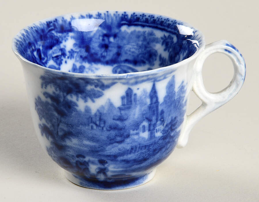 Non Pareil (Flow Blue) Demitasse Cup by Burgess & Leigh-1