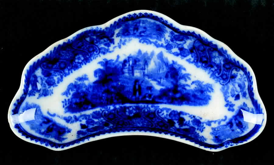 Non Pareil (Flow Blue) Bone Dish by Burgess & Leigh-1