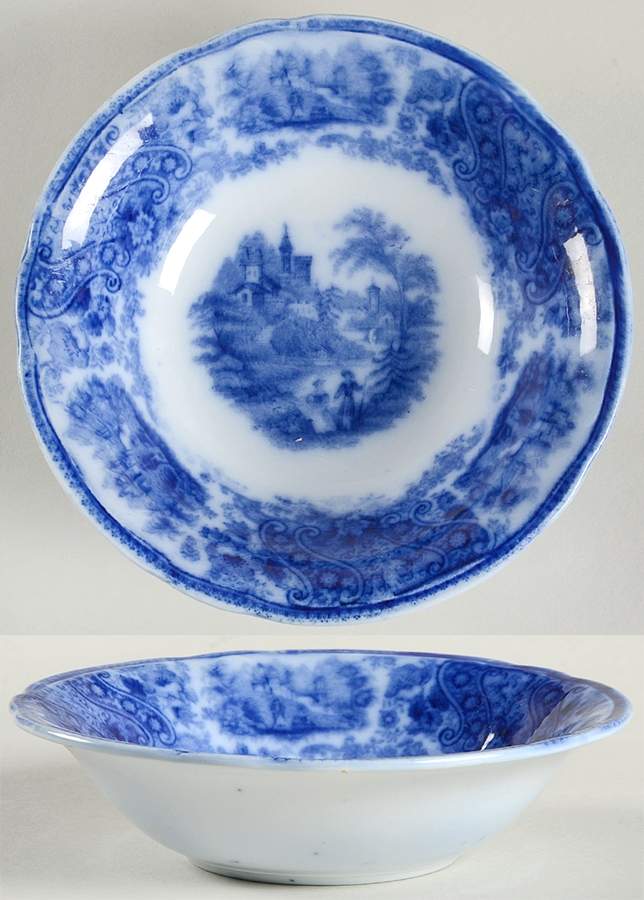 Non Pareil (Flow Blue) Coupe Cereal Bowl by Burgess & Leigh-1
