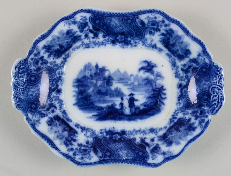 Non Pareil (Flow Blue) Underplate for Gravy Boat by Burgess & Leigh-1