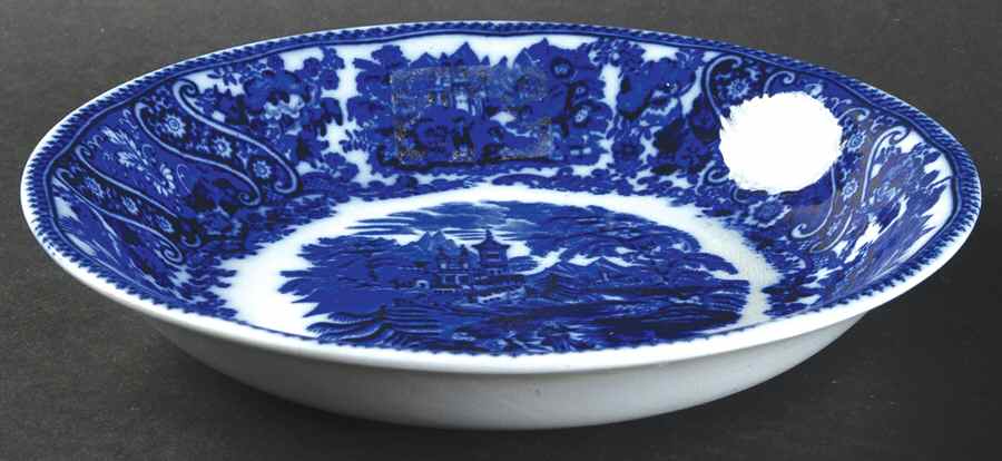 Non Pareil (Flow Blue) Coupe Soup Bowl by Burgess & Leigh-1
