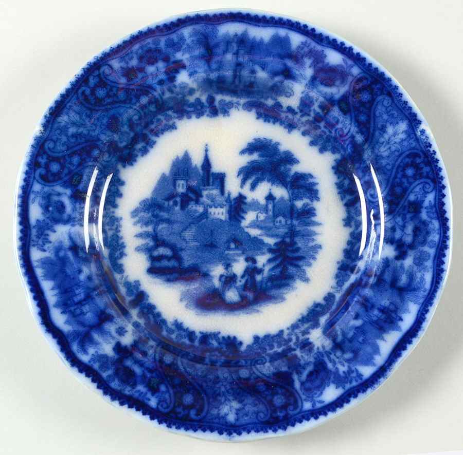 Non Pareil (Flow Blue) Bread & Butter Plate by Burgess & Leigh-1