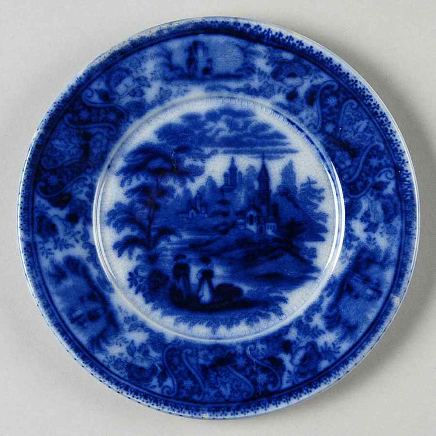 Non Pareil (Flow Blue) Small Bread & Butter Plate by Burgess & Leigh-1