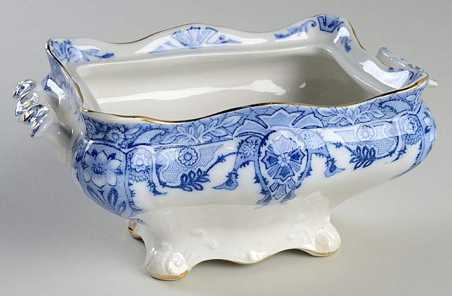 Raleigh (Flow Blue) Sauce Boat No LId by Burgess & Leigh-1