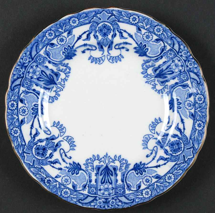 Raleigh (Flow Blue) Bread & Butter Plate by Burgess & Leigh-1