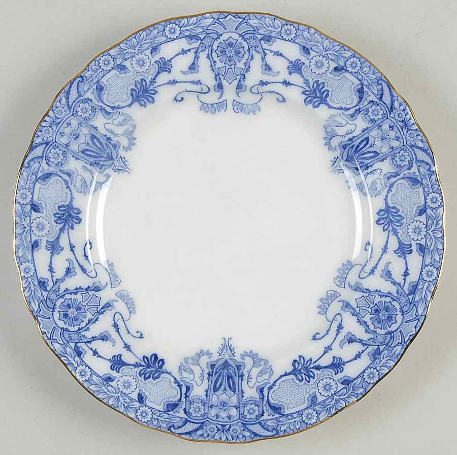 Raleigh (Flow Blue) Luncheon Plate by Burgess & Leigh-1