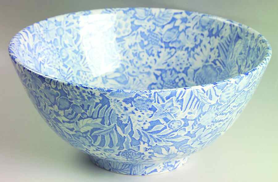 Scilla Blue 10" Large Salad Serving Bowl by Burgess & Leigh-1