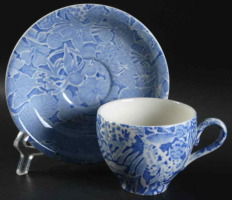 Scilla Blue Flat Cup & Saucer Set by Burgess & Leigh-1