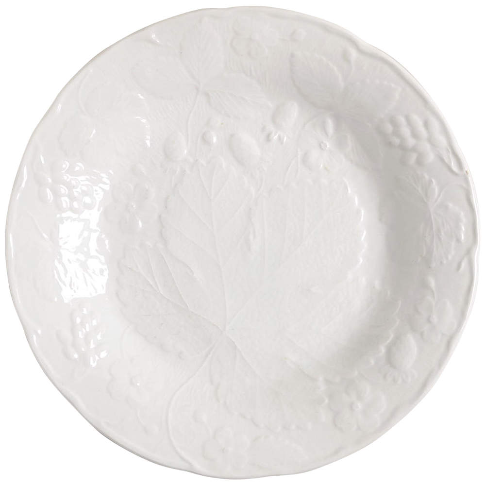 Strawberry and Grape Leaf White (Davenport) Dinner Plate by Burgess & Leigh-1
