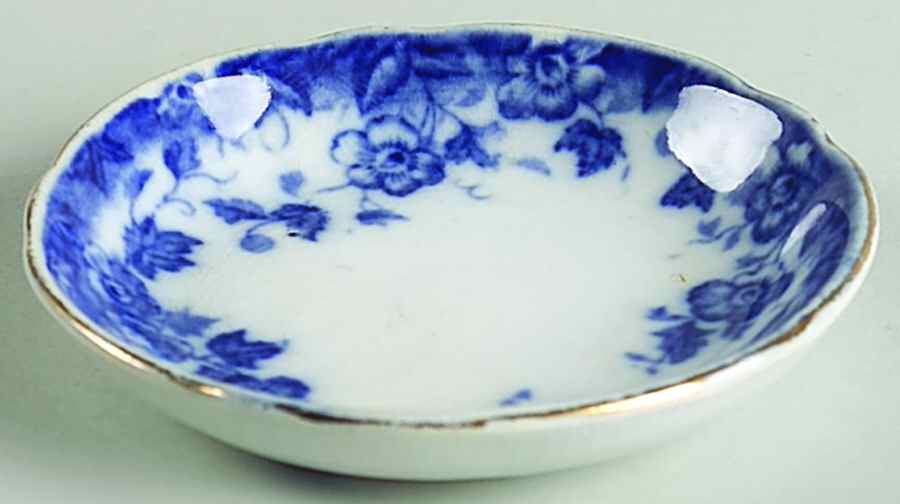 Vermont (Flow Blue) Butter Pat by Burgess & Leigh-1