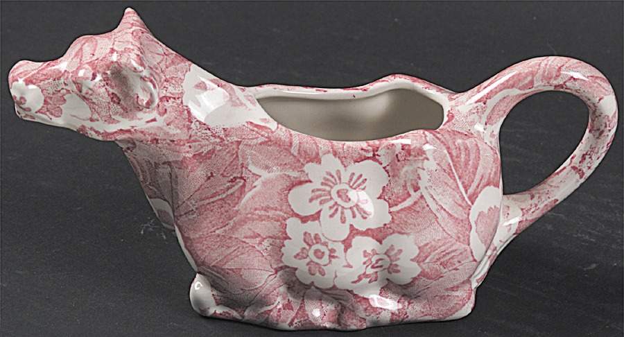 Victorian Chintz Pink Cow Creamer by Burgess & Leigh-1