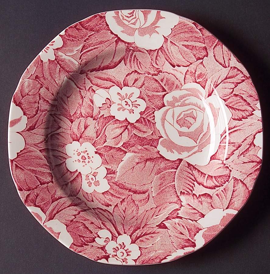 Victorian Chintz Pink Bread & Butter Plate by Burgess & Leigh-1