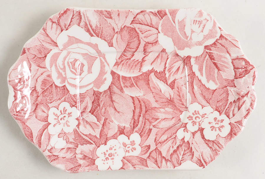 Victorian Chintz Pink Underplate for Gravy Boat by Burgess & Leigh-1