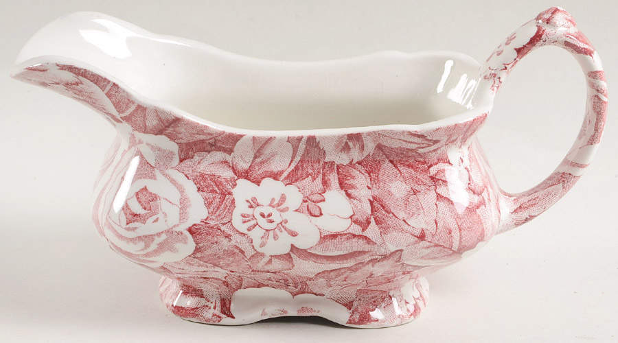 Victorian Chintz Pink Gravy Boat by Burgess & Leigh-1