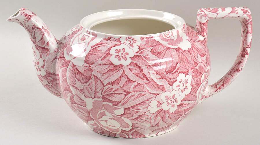 Victorian Chintz Pink Teapot No Lid by Burgess & Leigh-1