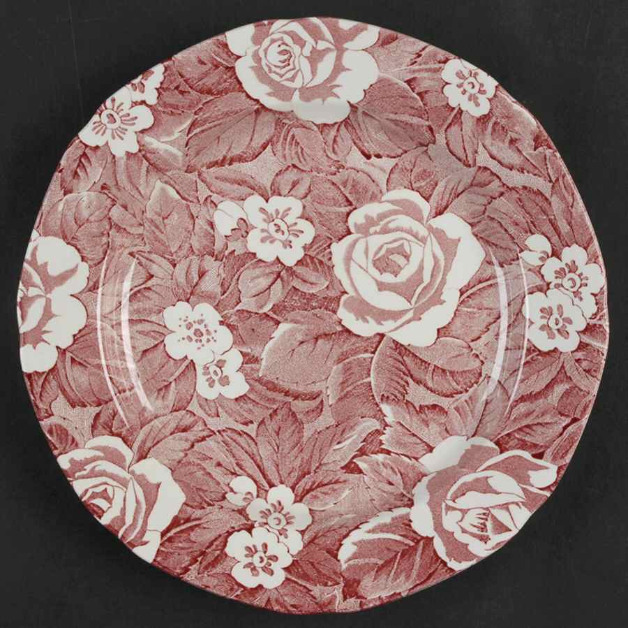 Victorian Chintz Pink Luncheon Plate by Burgess & Leigh-1