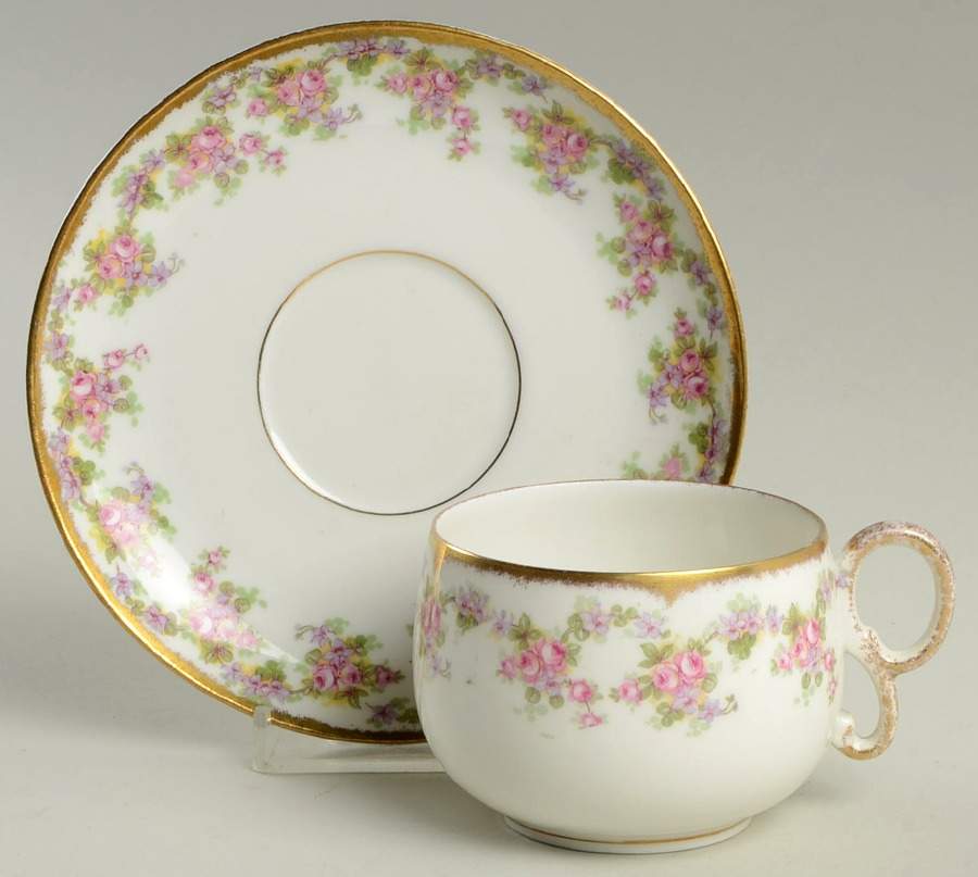 Bridal Wreath Flat Cup & Saucer Set by Bawo & Dotter-1