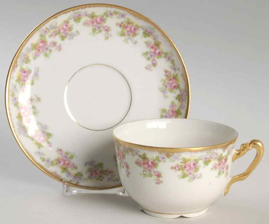 Bridal Wreath Flat Cup & Saucer Set by Bawo & Dotter-1