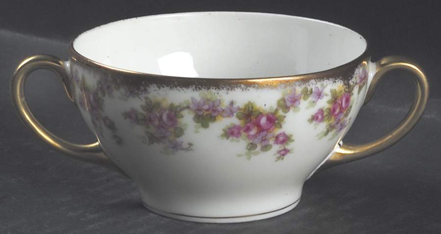 Bridal Wreath Flat Bouillon Cup & Saucer by Bawo & Dotter-1