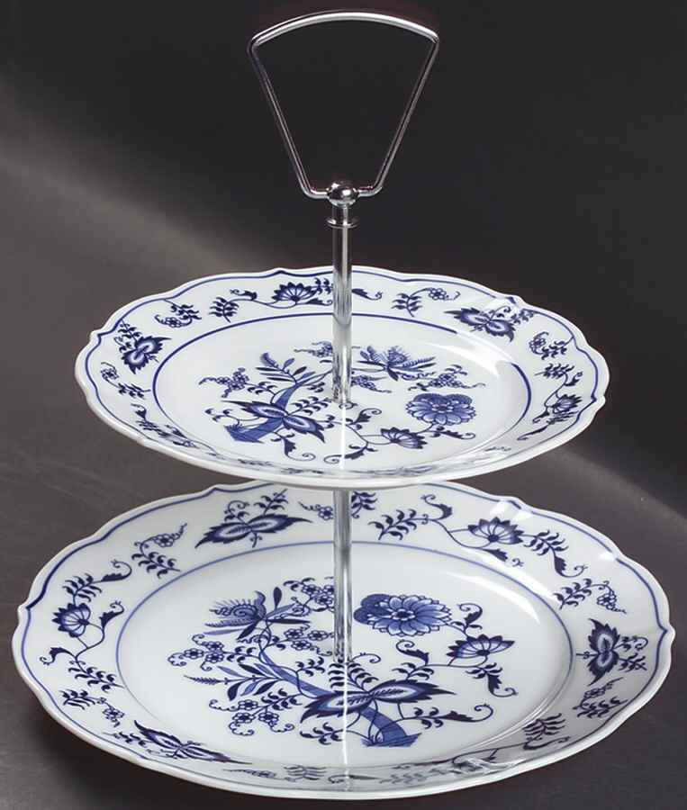 Blue Danube 2-Tiered Serving Tray (Salad & Bread/Butter Plate) by Blue Danube (Japan)-1