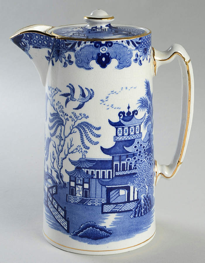 Willow Blue (Gold Trim) Chocolate Pot & Lid by Burgess & Leigh-1