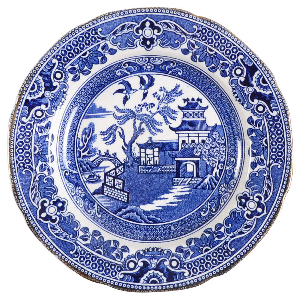 Willow Blue (Gold Trim) Bread & Butter Plate by Burgess & Leigh-1