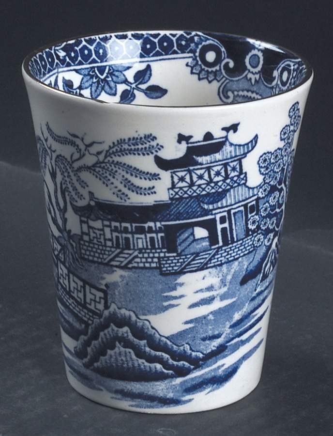 Willow Blue (Gold Trim) China Bathroom Tumbler by Burgess & Leigh-1