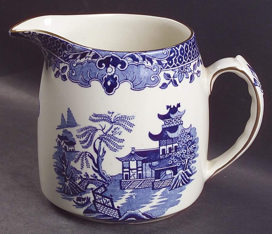 Willow Blue (Gold Trim) 16 Oz Jug by Burgess & Leigh-1