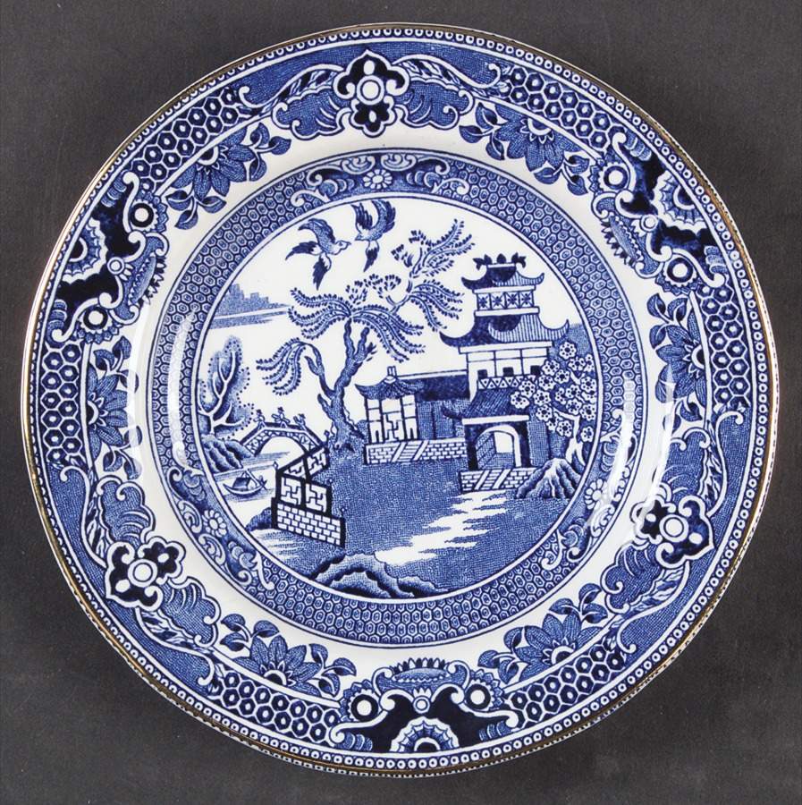 Willow Blue (Gold Trim) Bread & Butter Plate by Burgess & Leigh-1