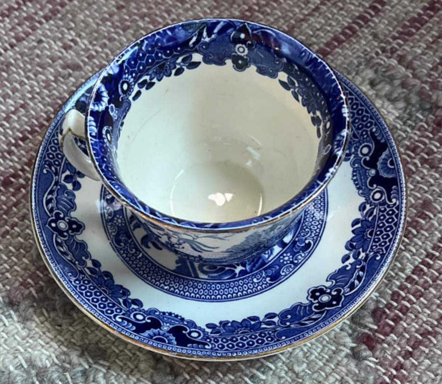 Willow Blue (Gold Trim) Oversized Cup & Saucer Set by Burgess & Leigh-1