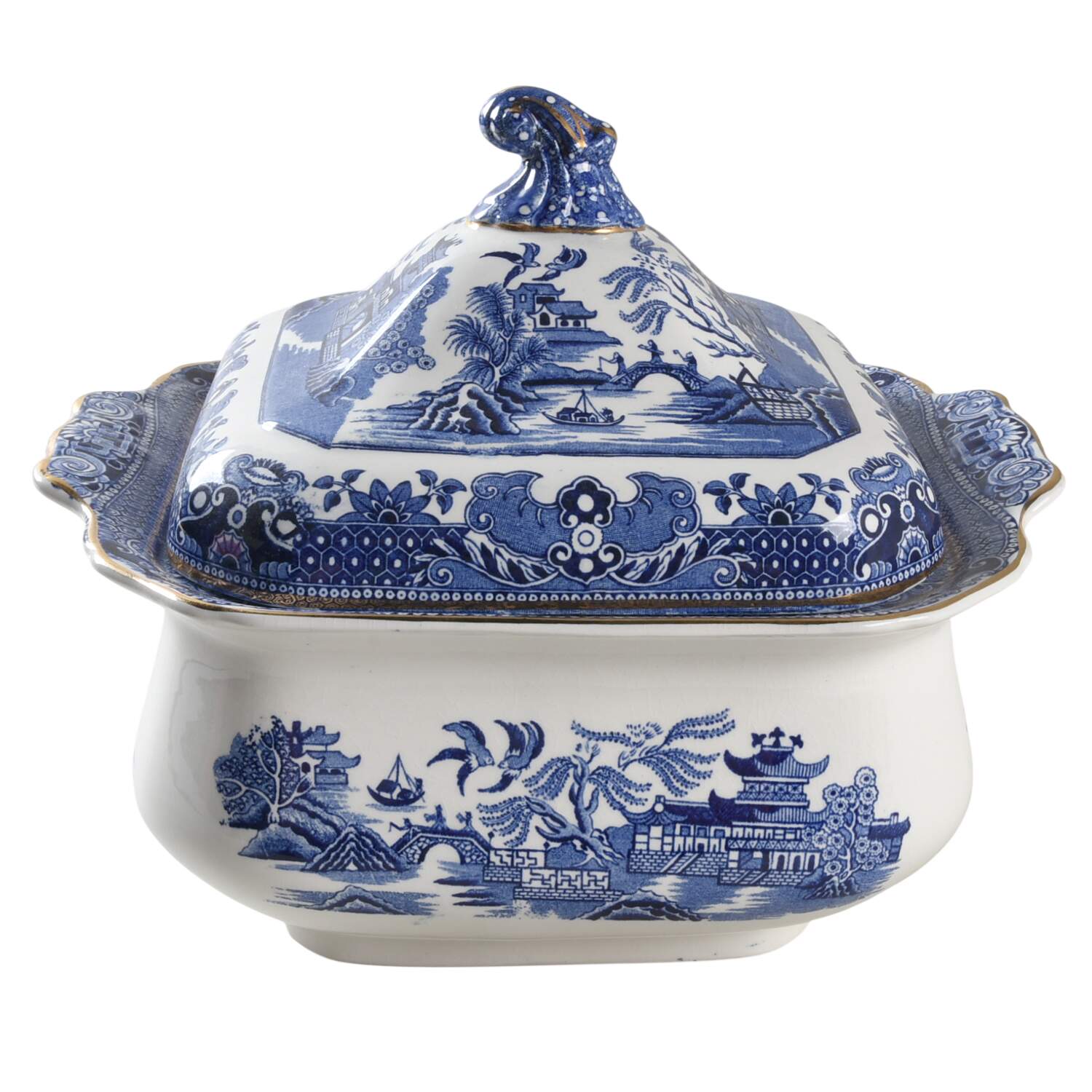 Willow Blue (Gold Trim) Tureen & Lid by Burgess & Leigh-1
