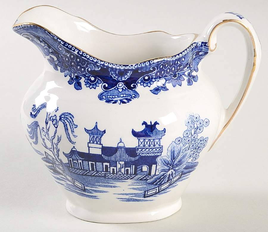 Willow Blue (Gold Trim) Creamer by Burgess & Leigh-1