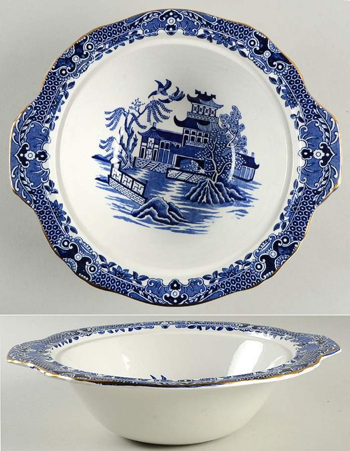 Willow Blue (Gold Trim) Round Vegetable No Lid by Burgess & Leigh-1