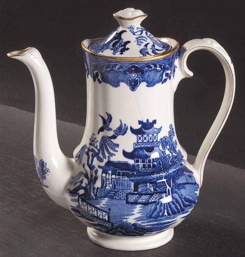 Willow Blue (Gold Trim) Coffee Pot & Lid by Burgess & Leigh-1