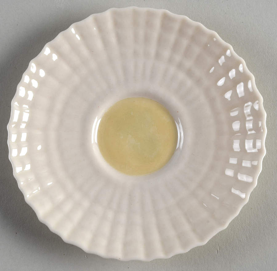 Tridacna Yellow (No Trim) Saucer for Flat Demitasse Cup by Belleek Pottery (Ireland)-1