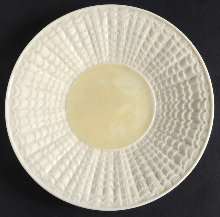 Tridacna Yellow (No Trim) Salad Plate by Belleek Pottery (Ireland)-1
