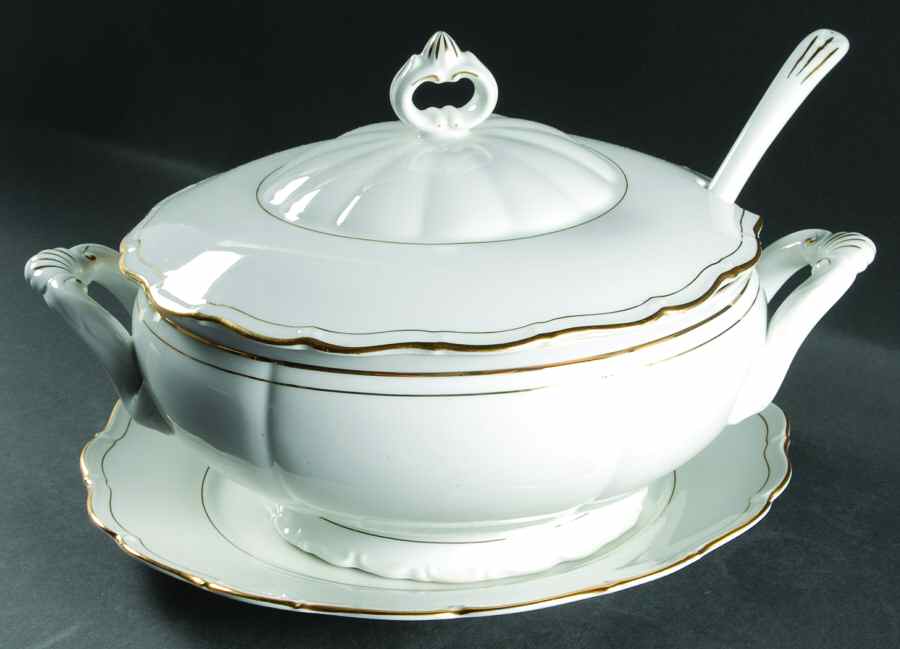 Empress Tureen & Lid w/Ladle & Underplate by Bohemia Ceramic Works-1