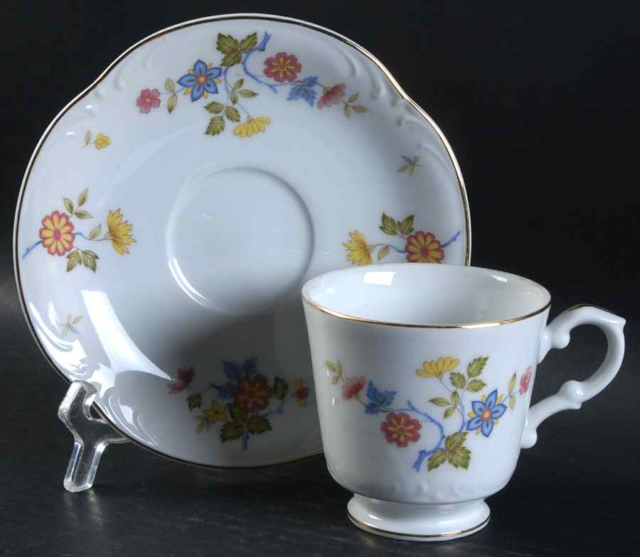 Brittney Footed Cup & Saucer Set by Bristol (Japan)-1