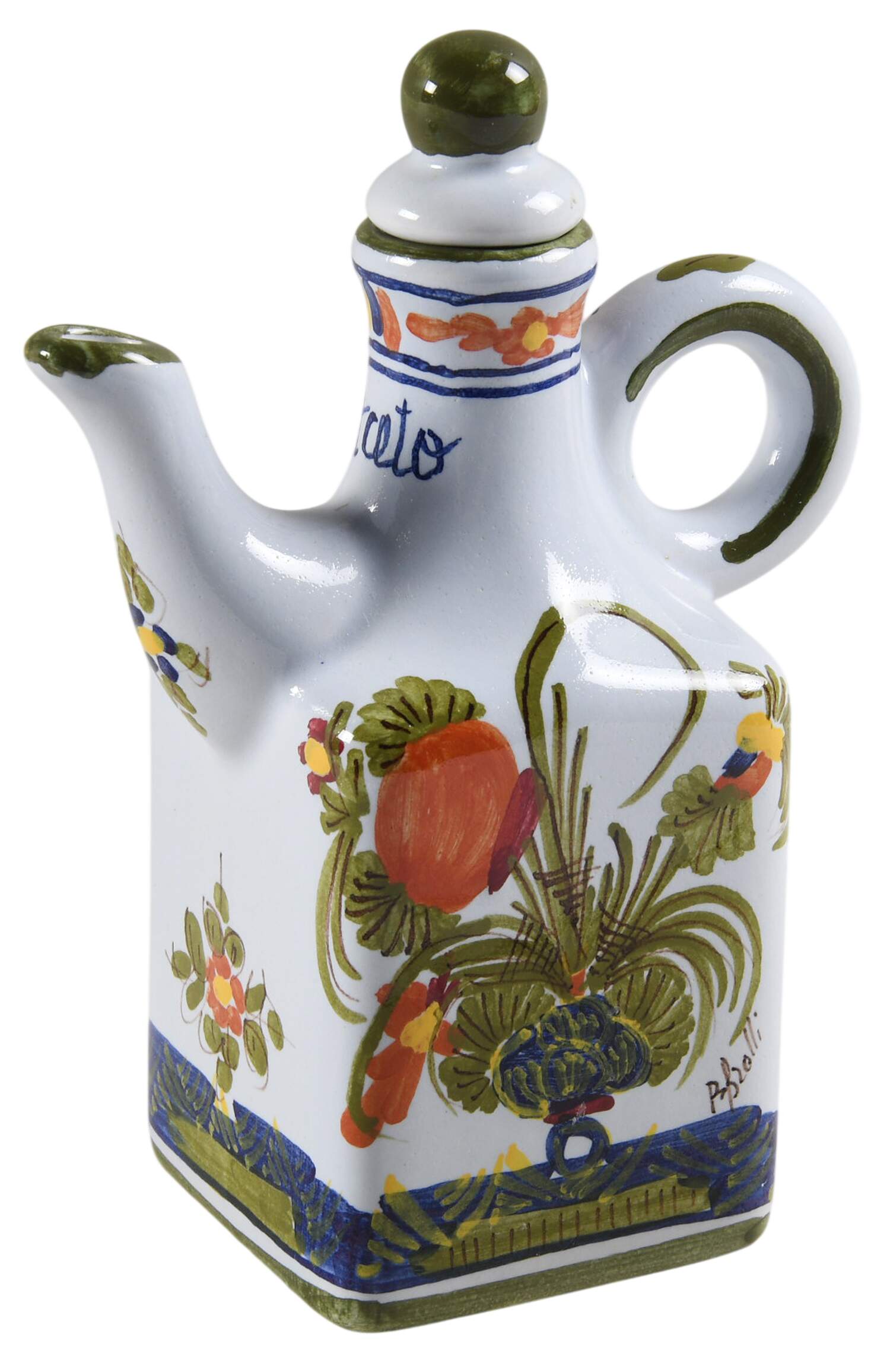 Blue Carnation Vinegar and Stopper by Brolli (Italy)-1