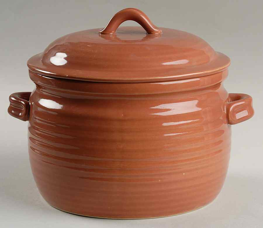 Rhythm Terra Cotta Bean Pot & Lid by Block-1
