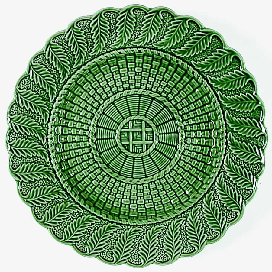 Basketweave Green Dinner Plate by Bordallo Pinheiro-1