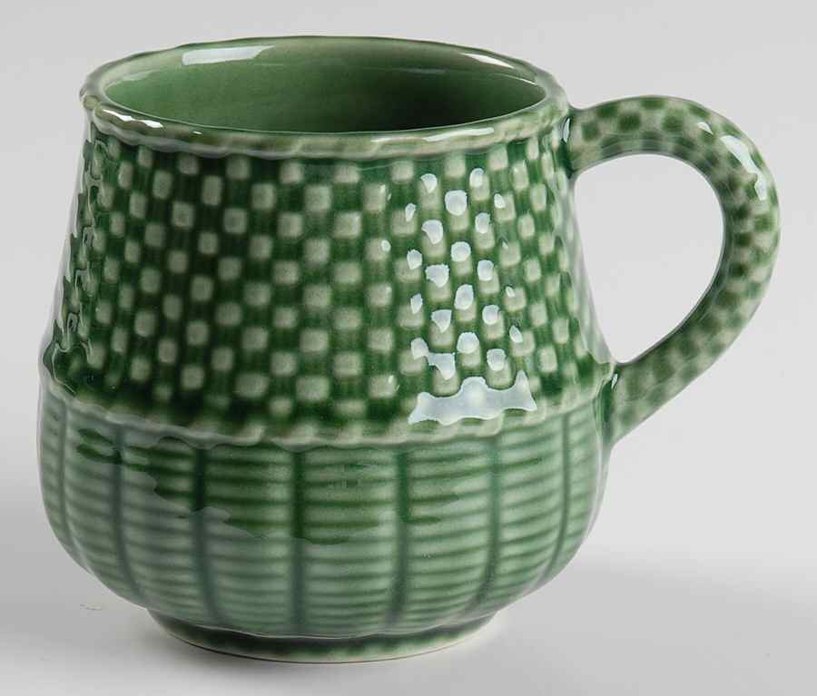 Basketweave Green Mug by Bordallo Pinheiro-1