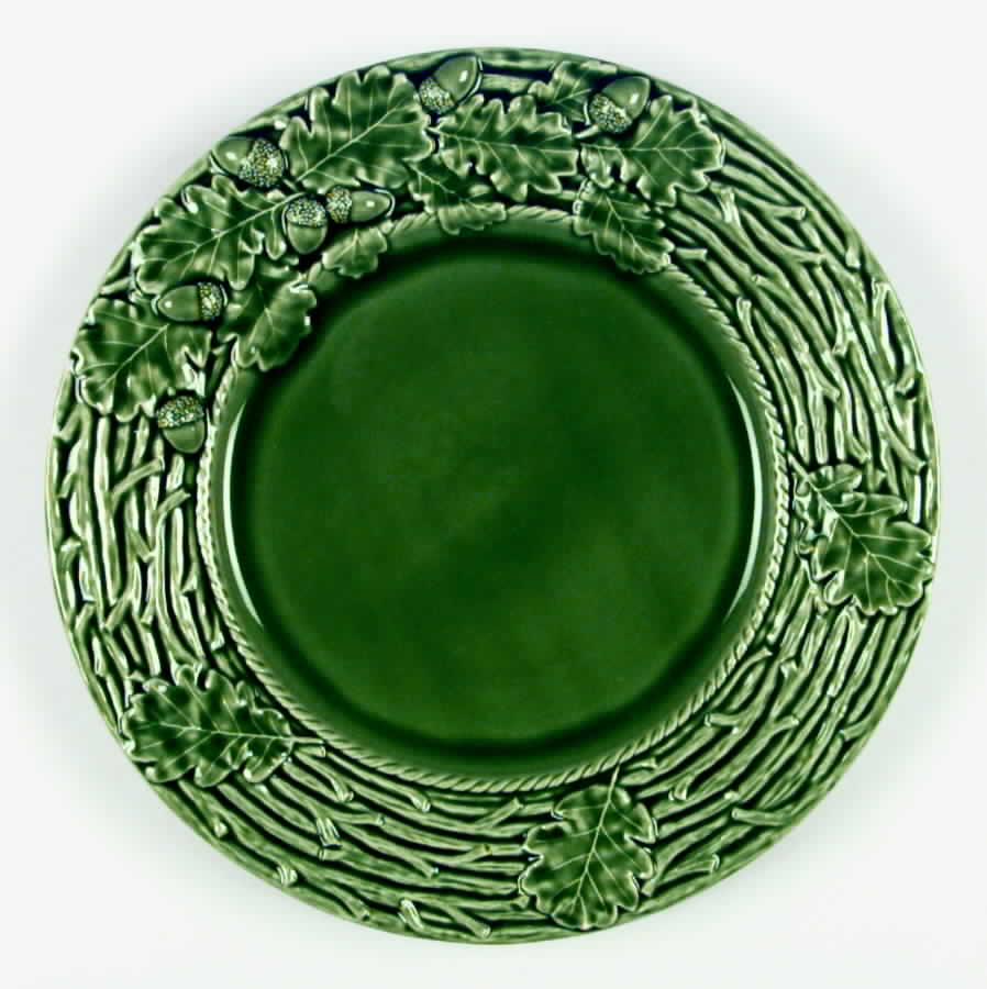 Oak Leaf Green 13" Chop Plate (Round Platter) by Bordallo Pinheiro-1