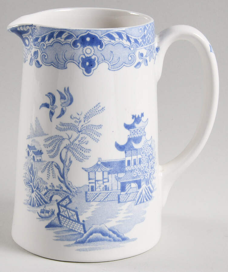 Willow Blue (No Gold Trim) Medium Tankard Jug by Burgess & Leigh-1