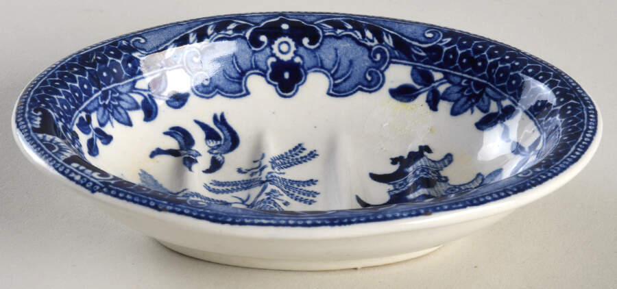 Willow Blue (No Gold Trim) Soap Dish by Burgess & Leigh-1
