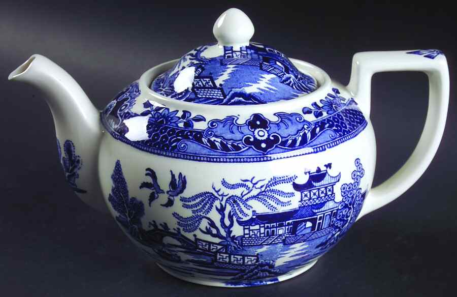 Willow Blue (No Gold Trim) Teapot & Lid by Burgess & Leigh-1